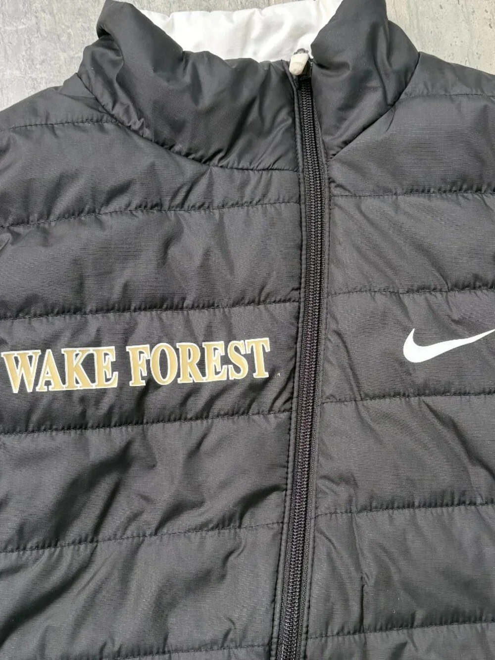 Nike Reversible Puffer Vest Wake Forest Black White Size Small